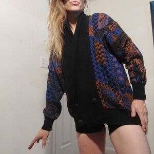 Vintage 80's Partners by Mervyn oversized double breasted Grandpa sweater